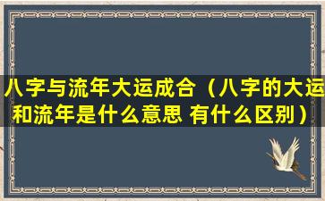 八字与流年大运成合（八字的大运和流年是什么意思 有什么区别）